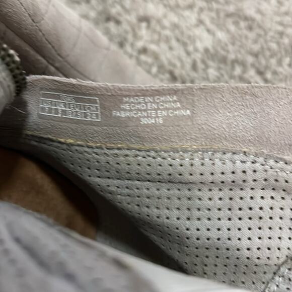 Toms Majorca Peep Toe Booties tan beige neutral‎ Women’s Size 7 Ankle Boots Nice - Picture 8 of 16